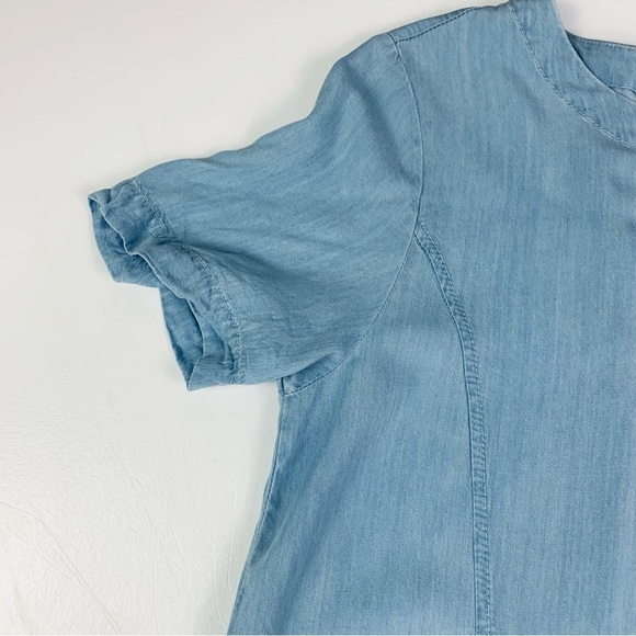 H&M Dress Womens Black & White Short Sleeve V-neck Size 8 Chambay Lightweight - Picture 6 of 16